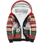 Aussie Fairy-wren Christmas Sherpa Hoodie Festive Knitted Pattern Inspired