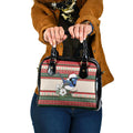 Aussie Fairy-wren Christmas Shoulder Handbag Festive Knitted Pattern Inspired