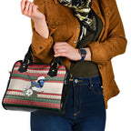 Aussie Fairy-wren Christmas Shoulder Handbag Festive Knitted Pattern Inspired