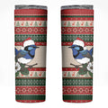Aussie Fairy-wren Christmas Skinny Tumbler Festive Knitted Pattern Inspired