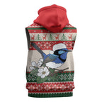 Aussie Fairy-wren Christmas Sleeveless Hoodie Festive Knitted Pattern Inspired
