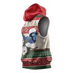 Aussie Fairy-wren Christmas Sleeveless Hoodie Festive Knitted Pattern Inspired