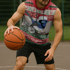 Aussie Fairy-wren Christmas Sleeveless Hoodie Festive Knitted Pattern Inspired