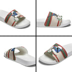 Aussie Fairy-wren Christmas Slide Sandals Festive Knitted Pattern Inspired