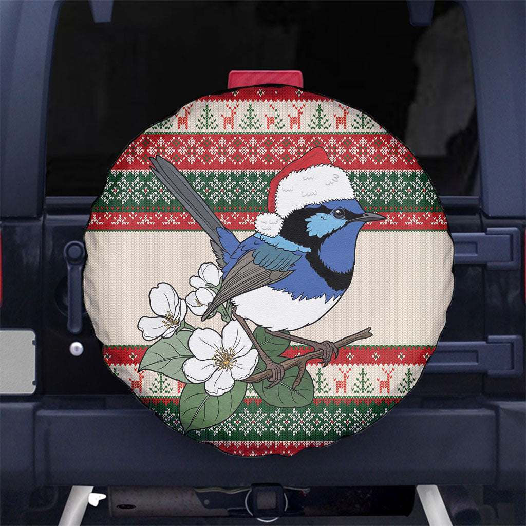 Aussie Fairy-wren Christmas Spare Tire Cover Festive Knitted Pattern Inspired