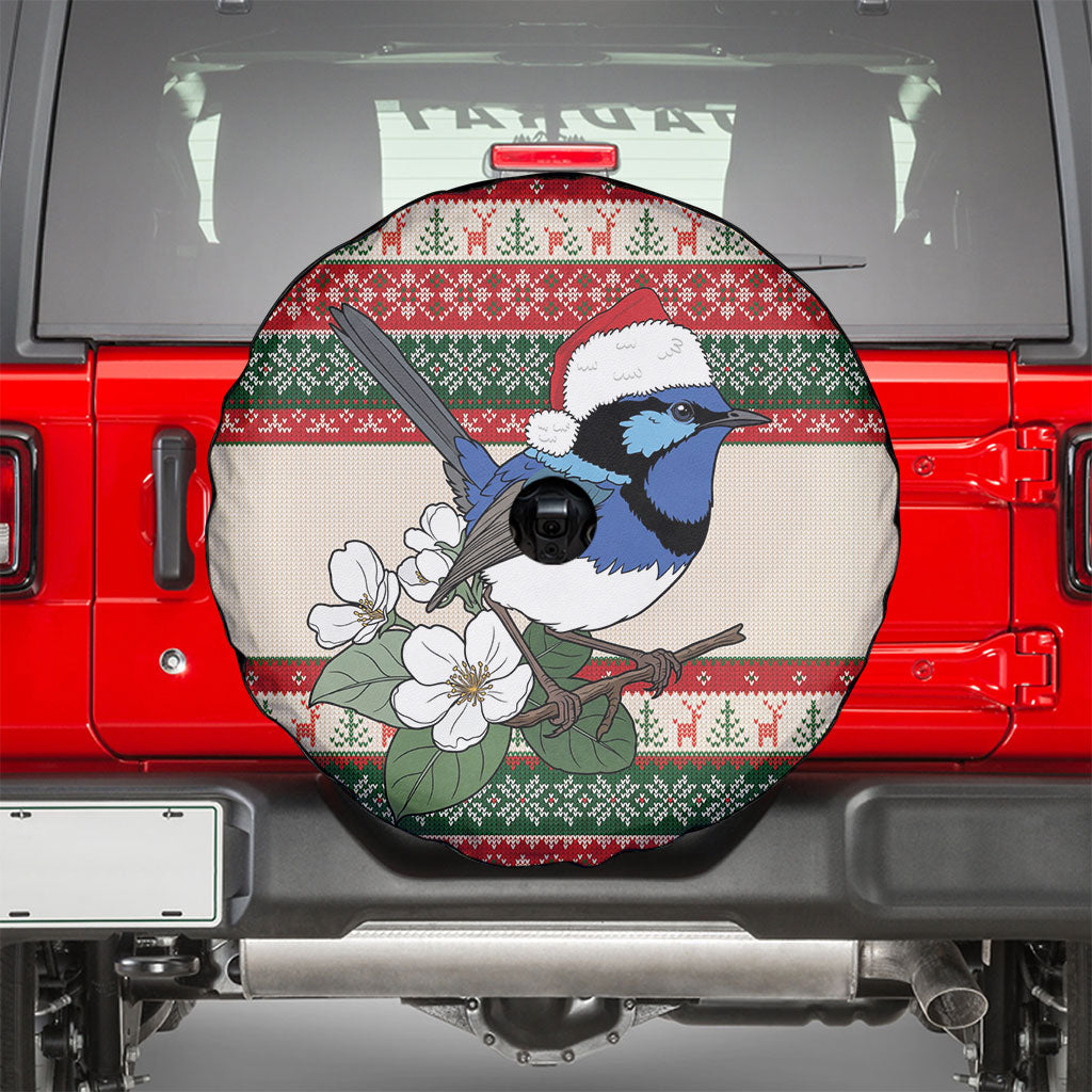 Aussie Fairy-wren Christmas Spare Tire Cover Festive Knitted Pattern Inspired