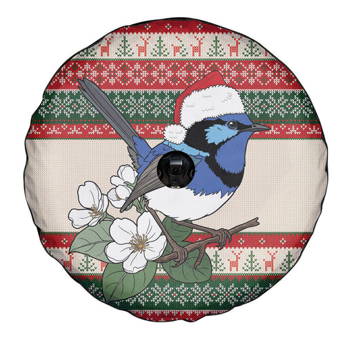 Aussie Fairy-wren Christmas Spare Tire Cover Festive Knitted Pattern Inspired