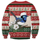 Aussie Fairy-wren Christmas Sweatshirt Festive Knitted Pattern Inspired