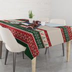 Aussie Fairy-wren Christmas Tablecloth Festive Knitted Pattern Inspired