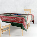 Aussie Fairy-wren Christmas Tablecloth Festive Knitted Pattern Inspired