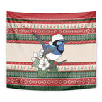 Aussie Fairy-wren Christmas Tapestry Festive Knitted Pattern Inspired