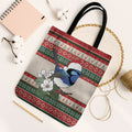Aussie Fairy-wren Christmas Tote Bag Festive Knitted Pattern Inspired