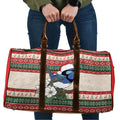 Aussie Fairy-wren Christmas Travel Bag Festive Knitted Pattern Inspired