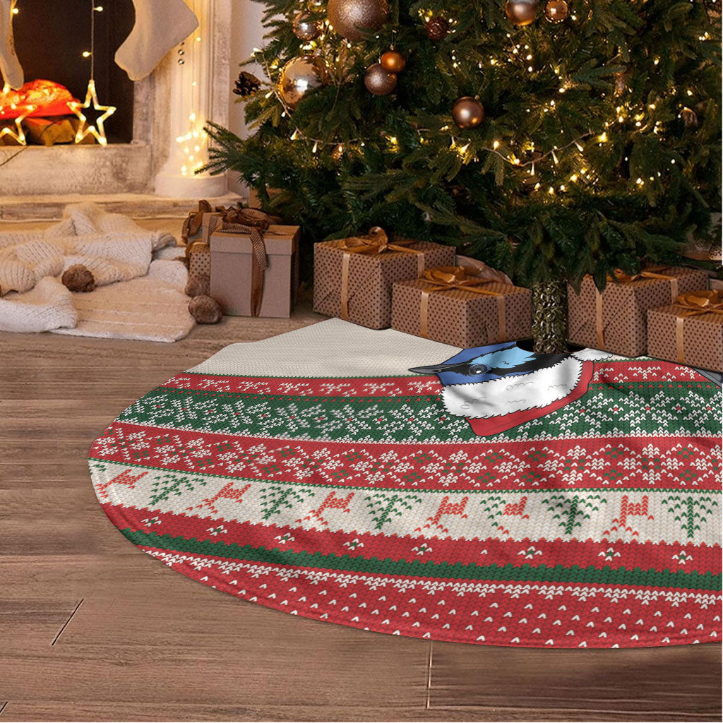 Aussie Fairy-wren Christmas Tree Skirt Festive Knitted Pattern Inspired