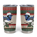 Aussie Fairy-wren Christmas Tumbler Cup Festive Knitted Pattern Inspired