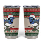 Aussie Fairy-wren Christmas Tumbler Cup Festive Knitted Pattern Inspired