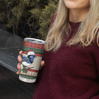 Aussie Fairy-wren Christmas Tumbler Cup Festive Knitted Pattern Inspired