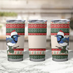 Aussie Fairy-wren Christmas Tumbler Cup Festive Knitted Pattern Inspired