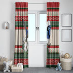 Aussie Fairy-wren Christmas Window Curtain Festive Knitted Pattern Inspired