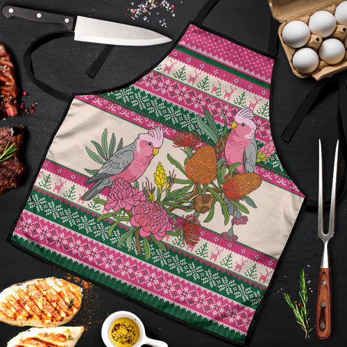 Aussie Galah Christmas Apron Festive Knitted Pattern Inspired