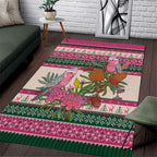 Aussie Galah Christmas Area Rug Festive Knitted Pattern Inspired