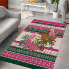 Aussie Galah Christmas Area Rug Festive Knitted Pattern Inspired