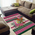 Aussie Galah Christmas Area Rug Festive Knitted Pattern Inspired