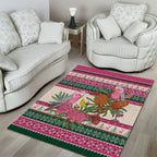 Aussie Galah Christmas Area Rug Festive Knitted Pattern Inspired