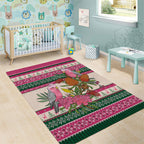 Aussie Galah Christmas Area Rug Festive Knitted Pattern Inspired