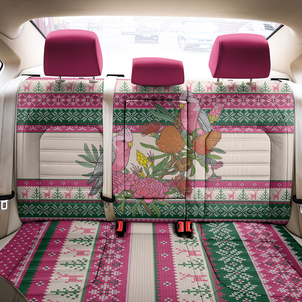 Aussie Galah Christmas Back Car Seat Cover Festive Knitted Pattern Inspired