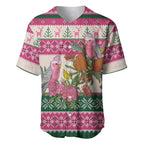 Aussie Galah Christmas Baseball Jersey Festive Knitted Pattern Inspired