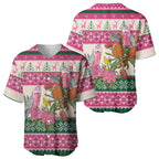 Aussie Galah Christmas Baseball Jersey Festive Knitted Pattern Inspired