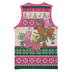 Aussie Galah Christmas Basketball Jersey Festive Knitted Pattern Inspired