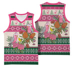 Aussie Galah Christmas Basketball Jersey Festive Knitted Pattern Inspired