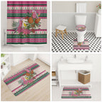 Aussie Galah Christmas Bathroom Set Festive Knitted Pattern Inspired