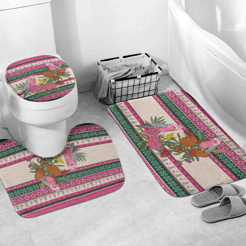 Aussie Galah Christmas Bathroom Set Festive Knitted Pattern Inspired