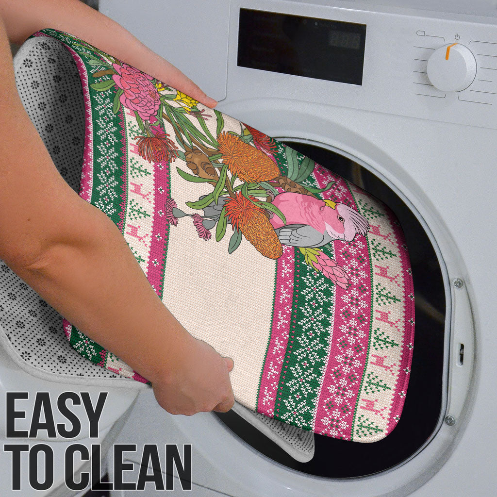 Aussie Galah Christmas Bathroom Set Festive Knitted Pattern Inspired