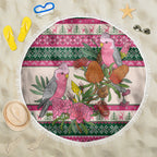 Aussie Galah Christmas Beach Blanket Festive Knitted Pattern Inspired