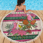 Aussie Galah Christmas Beach Blanket Festive Knitted Pattern Inspired