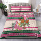 Aussie Galah Christmas Bedding Set Festive Knitted Pattern Inspired