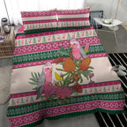 Aussie Galah Christmas Bedding Set Festive Knitted Pattern Inspired