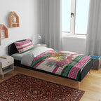 Aussie Galah Christmas Bedding Set Festive Knitted Pattern Inspired