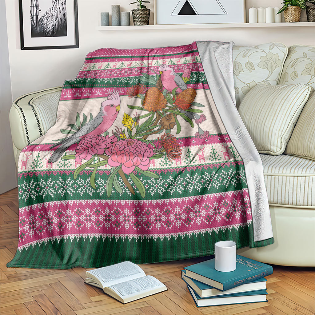 Aussie Galah Christmas Blanket Festive Knitted Pattern Inspired