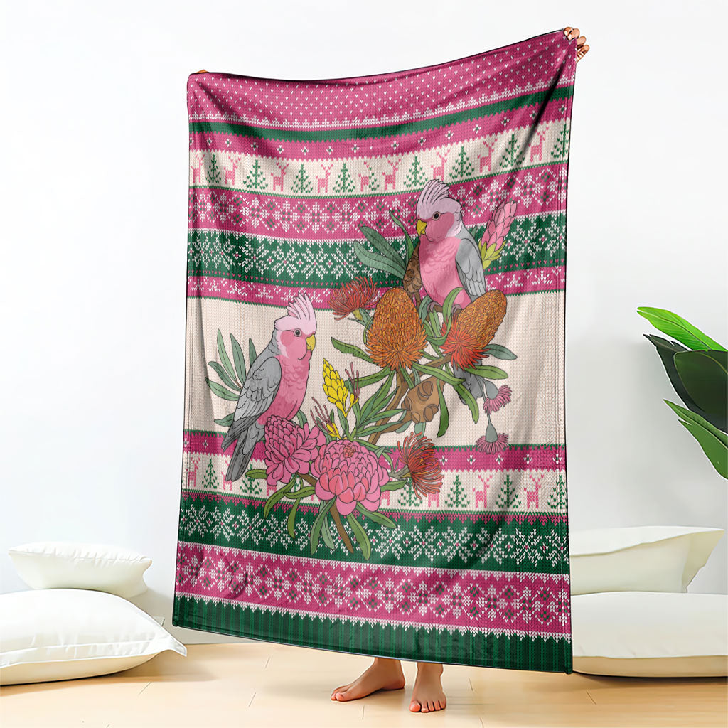 Aussie Galah Christmas Blanket Festive Knitted Pattern Inspired