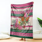 Aussie Galah Christmas Blanket Festive Knitted Pattern Inspired