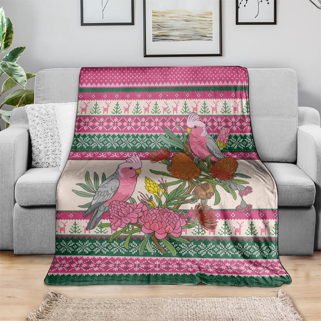 Aussie Galah Christmas Blanket Festive Knitted Pattern Inspired