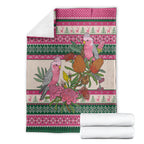 Aussie Galah Christmas Blanket Festive Knitted Pattern Inspired