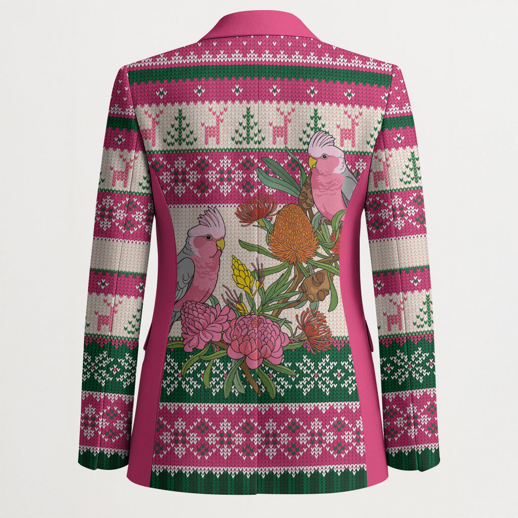 Aussie Galah Christmas Blazer Festive Knitted Pattern Inspired
