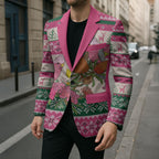 Aussie Galah Christmas Blazer Festive Knitted Pattern Inspired