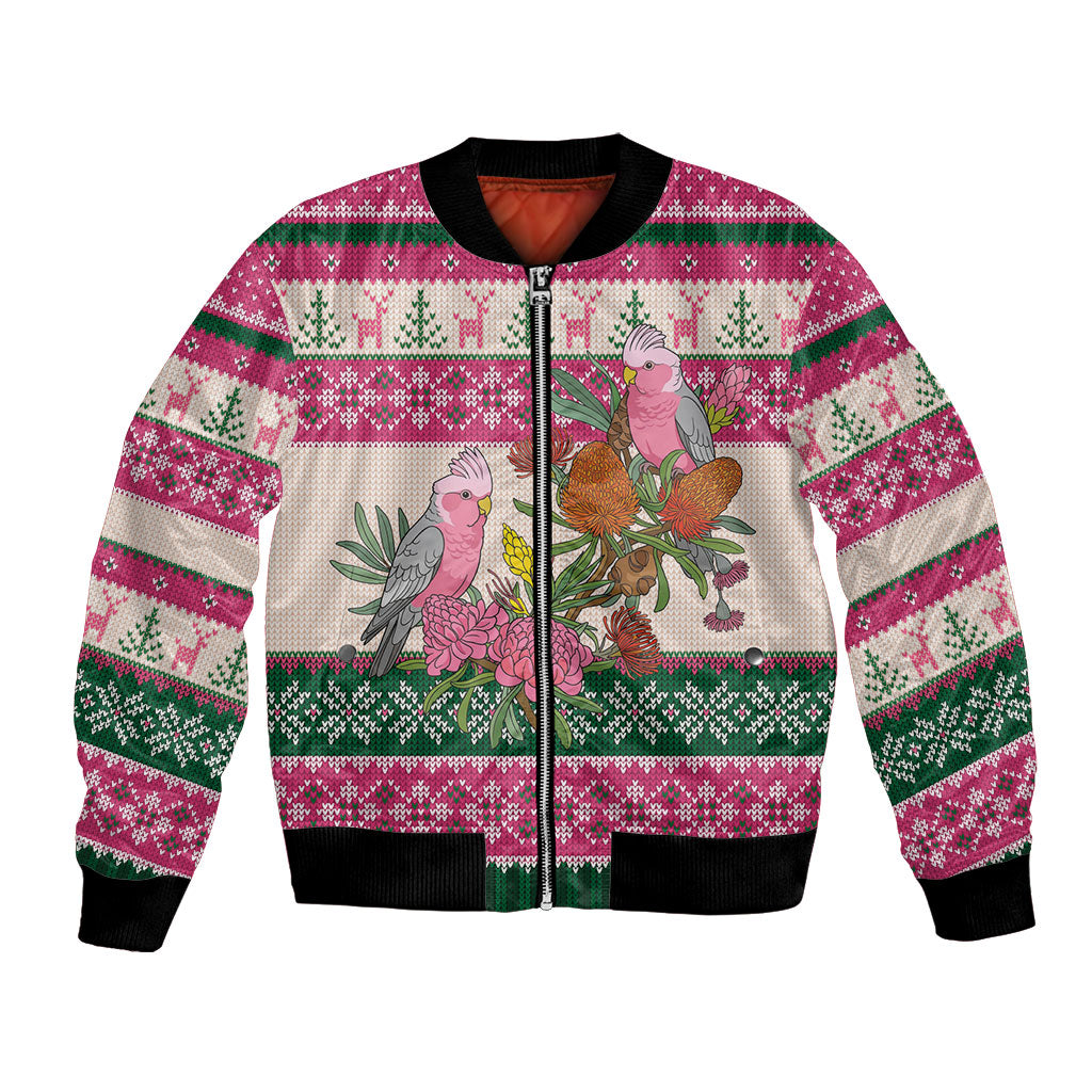 Aussie Galah Christmas Bomber Jacket Festive Knitted Pattern Inspired